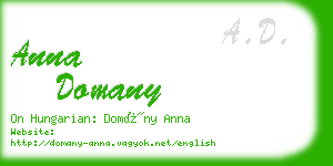 anna domany business card